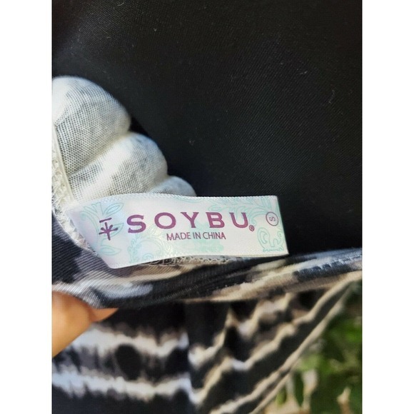 Soybu Women's Blue & White Cotton Round Neck Sleeveless Long Maxi Dress Size S - Picture 8 of 12